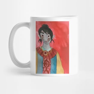 Dark Elf Sorceress Watercolor Painting Mug